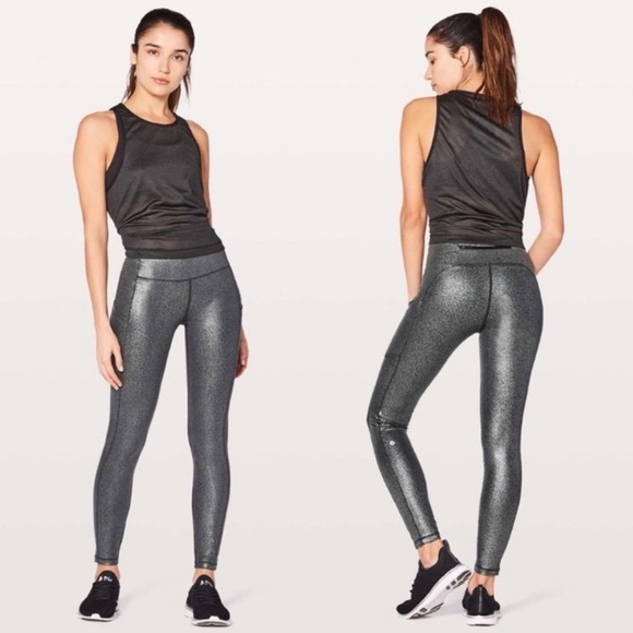 lululemon athletica Pants - Lululemon Speed Up Tight Full-On Luxtreme 28" in Luminosity Foil Black Silver
